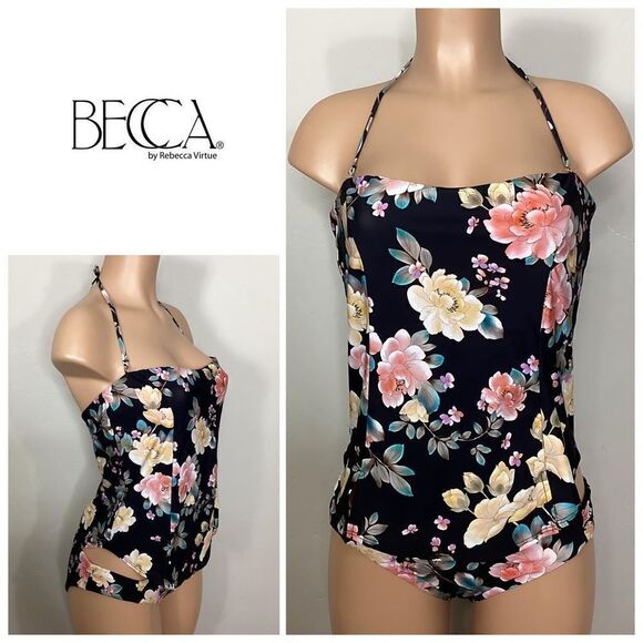 New. BECCA floral tankini set. L-top/XL-bottom. Retails $149 - Picture 2 of 11